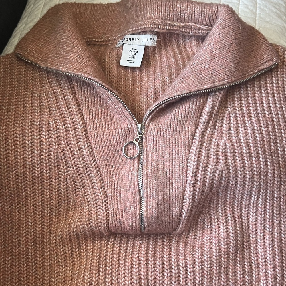 Sincerely Jules Light Pink Ribbed Knit Button Up Sweater Vest